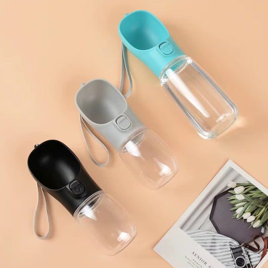 Portable Pet Water Bottle with Bowl - studio image 1