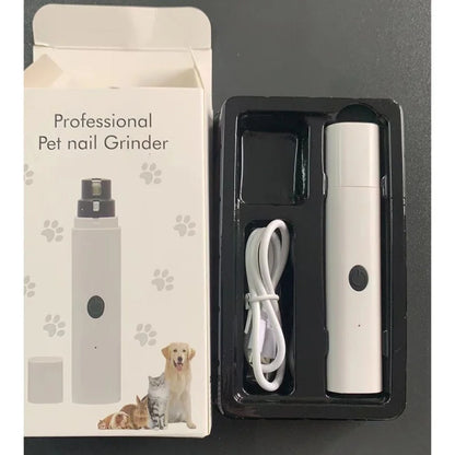 Electric Pet Nail Grinder for Dogs Cats, Quiet Claw Trimmer with LED Light & Safety Guard, Rechargeable Puppy Nail File Painless