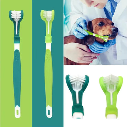 3-Sided Pet Toothbrush Dog Plastic Toothbrush Removing Tartar Cleaning Mouth Pet Care Cat Cleaning Mouth