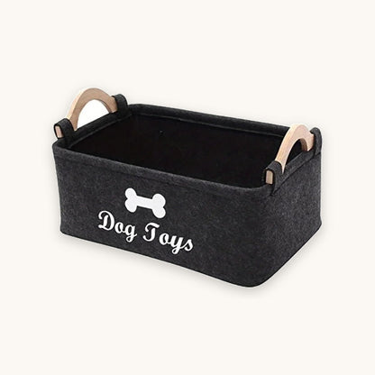 Caja organizadora de fieltro para juguetes de mascota