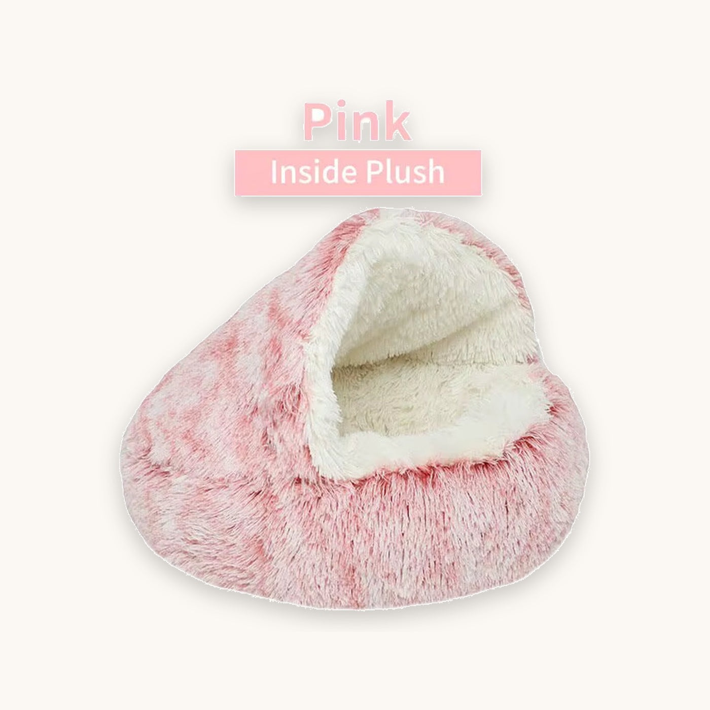 Cama afelpada 2 en 1 tipo cueva para perro y gato pequeno