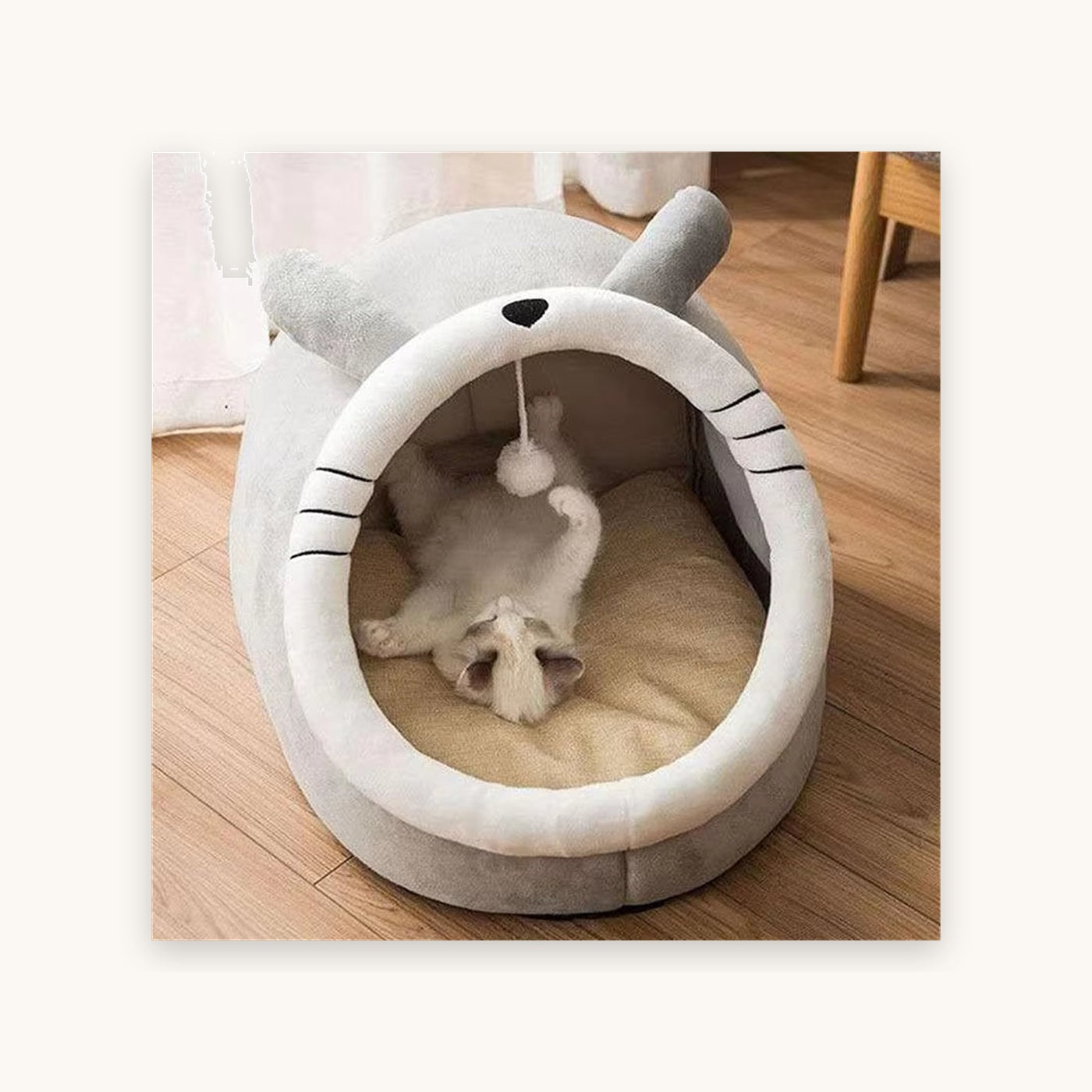 Cama plegable tipo casita para gato