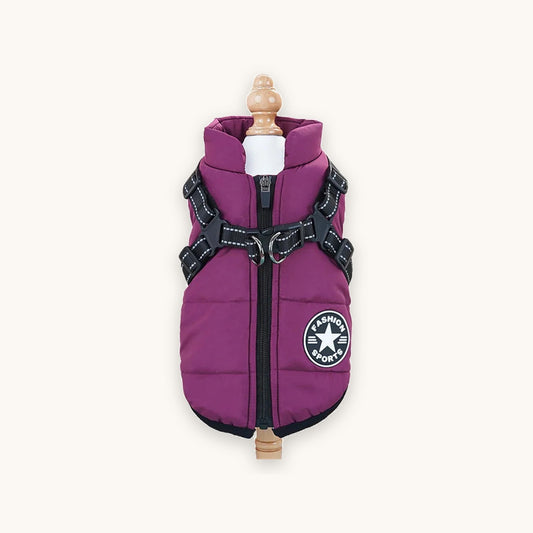 Chaleco impermeable con arnes para perro