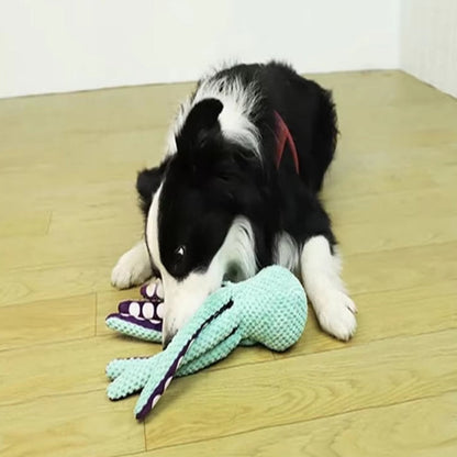 Plush Octopus Dog Toy - studio image 3